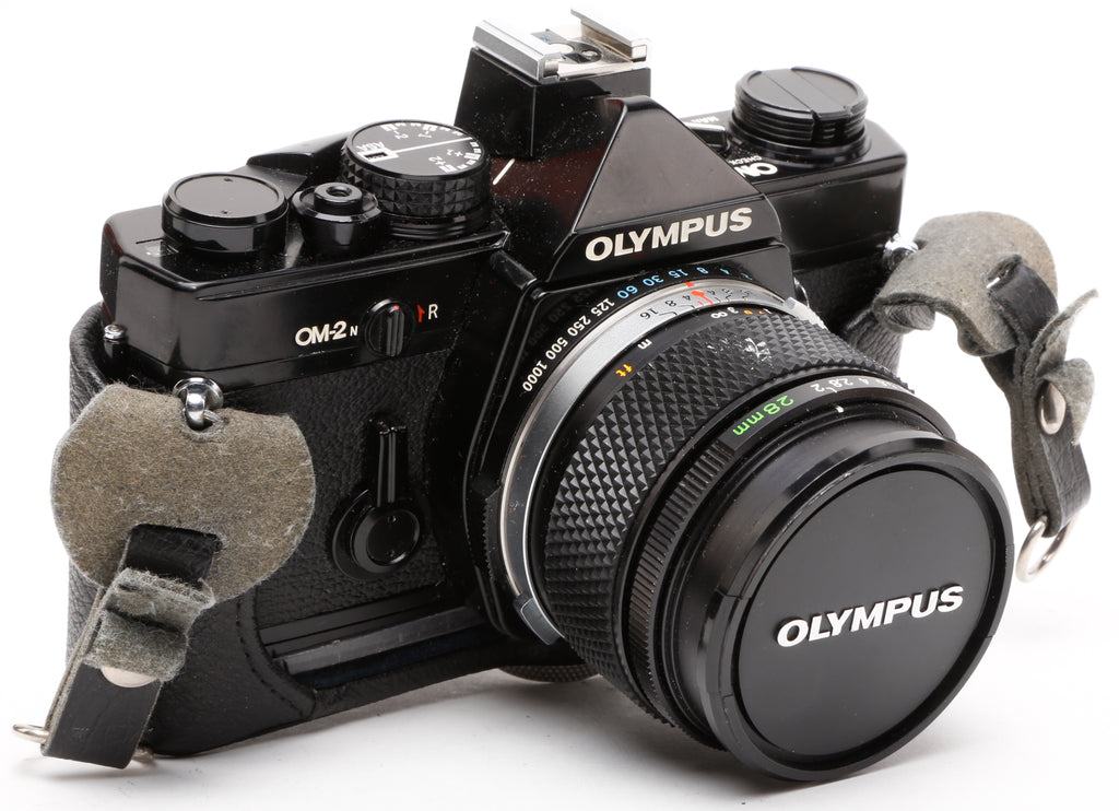 Olympus OM-2N Film Photography Camera With Olympus OM-System Zuiko MC Auto-W F2 28mm Lens