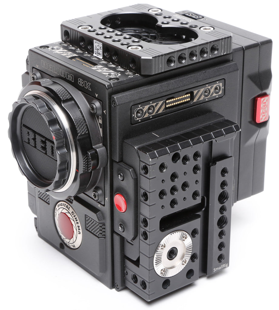 Red Digital Cinema DSMC2 HELIUM 8K Camera Bundle. With 4.7" Touch LCD Monitor,  EF Mount, Top Handle & More.