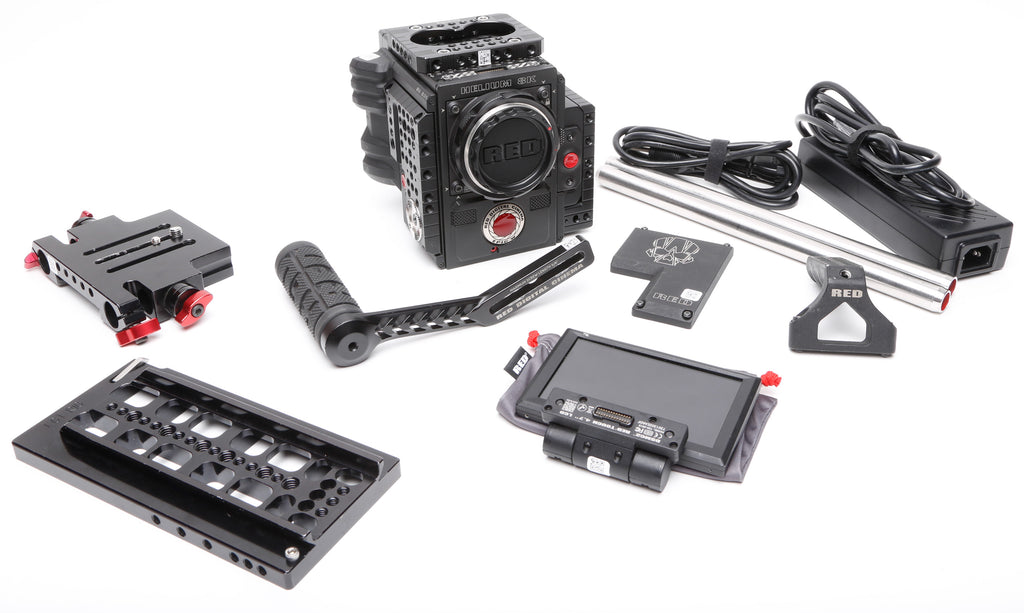 Red Digital Cinema DSMC2 HELIUM 8K Camera Bundle. With 4.7" Touch LCD Monitor,  EF Mount, Top Handle & More.