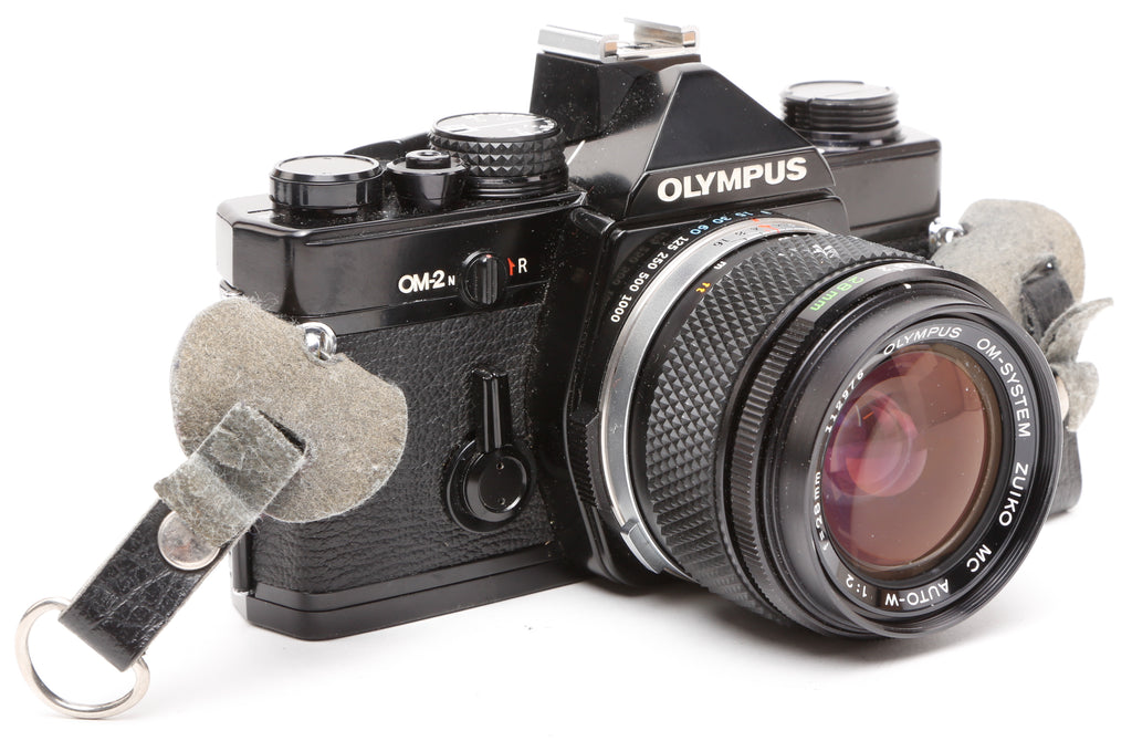 Olympus OM-2N Film Photography Camera With Olympus OM-System Zuiko MC Auto-W F2 28mm Lens